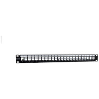 PHASAK Panel frontal 19" para 24 conectores 1U con org. de cables FTP PHASAK negro PHASAK Panel frontal 19" para 24 conectores 1U con org. de cables FTP PHASAK negro
